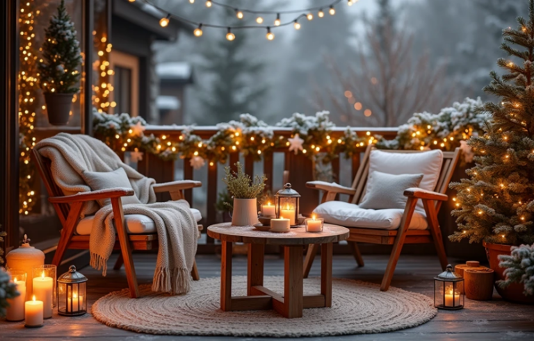 Ідеї зимового оформлення тераси чи балкона